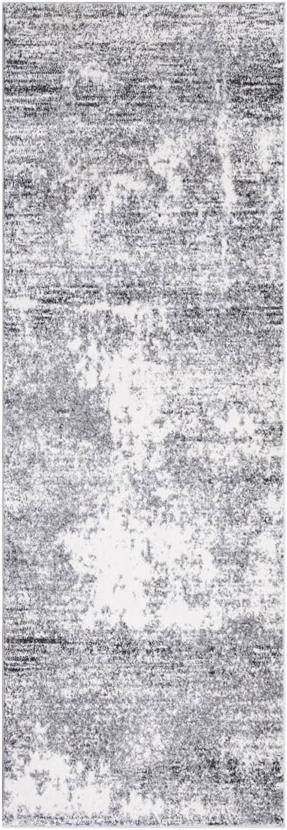 Keen Home Design Area Rugs - 2x14 Non-Shedding, Abstract Rugs for Kitchen, Living Room, Bedroom, Dining Room, Entryway - Size: 2'8" x 14', Abstract Cream/Grey