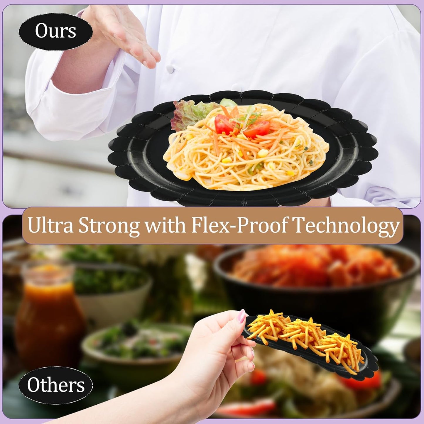 75Pcs Black Paper Plates Set-7 Inch Disposable Halloween Plates Scalloped Black Cute Dessert Dinner Plate Nakpins Forks Birthday Dinnerware Set Party Supplies for Halloween Wedding Table Decor