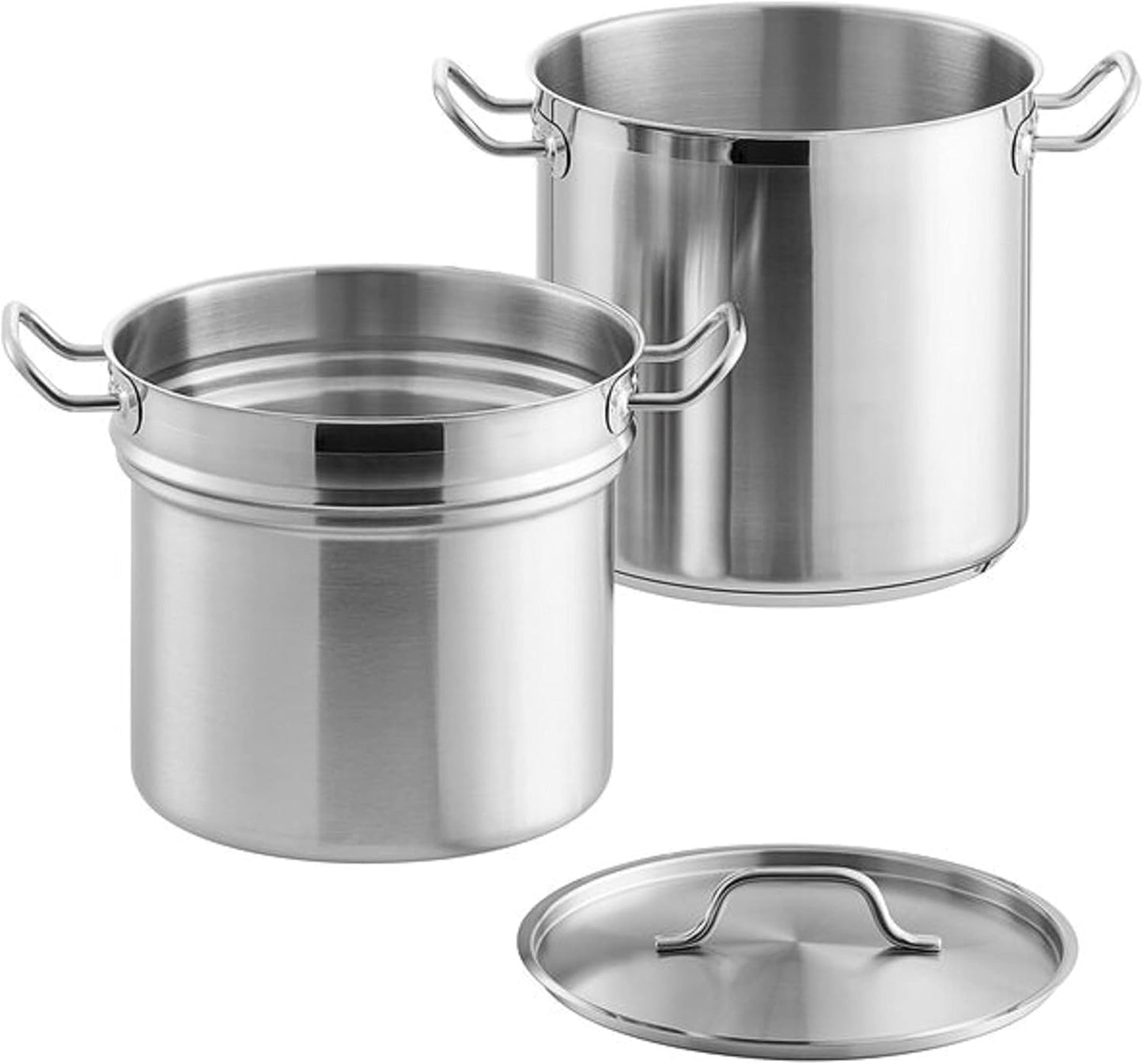 TrueCraftware-16 Quart Stainless Steel Double Boiler 3 Piece Set- Steam Melting Pot Cookware Stainless Steel Double Boiler Pot for Melting Chocolate Candy Butter and Cheese Dishwasher & Oven Safe