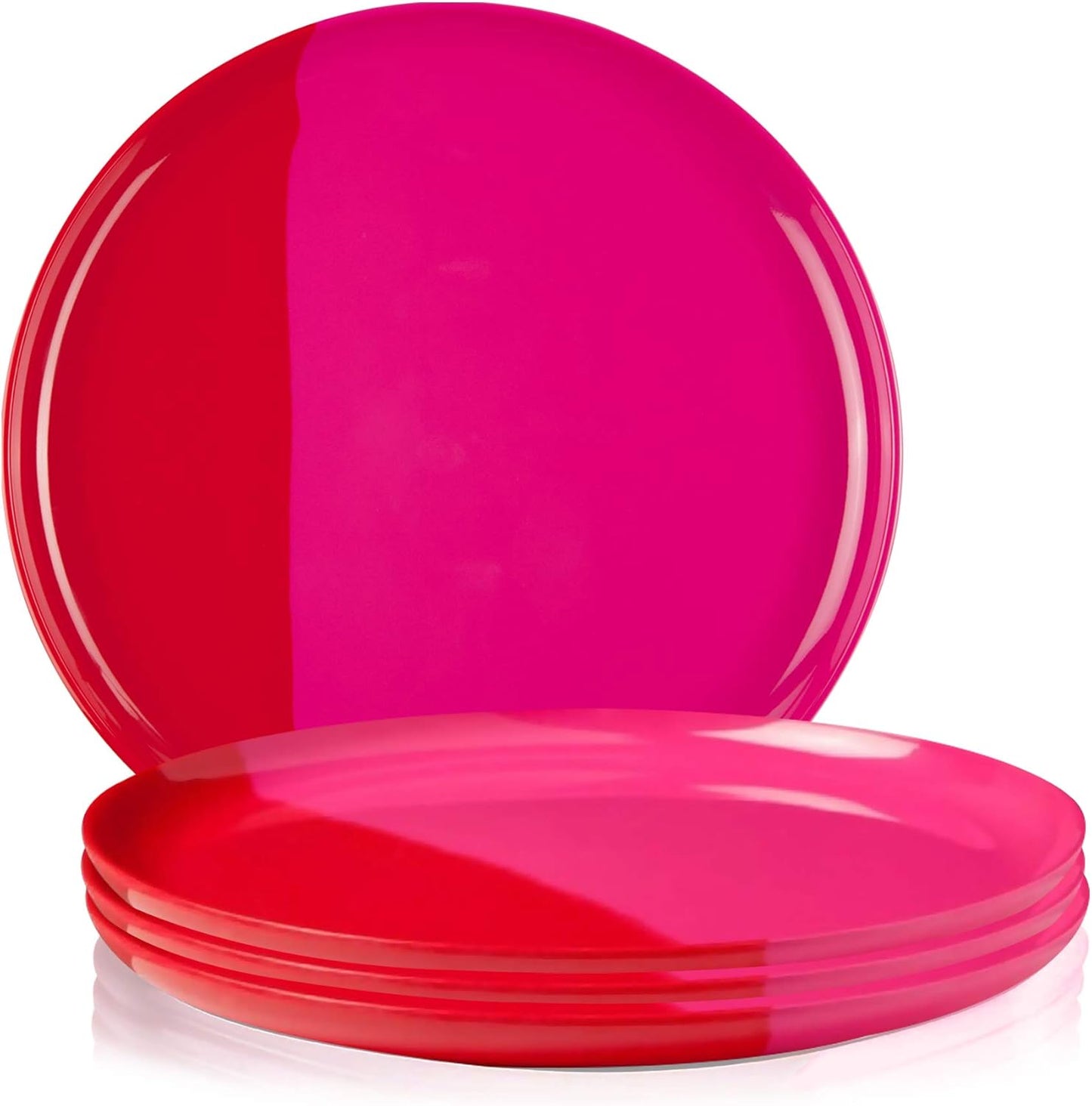 Melamine Dinner Plates | Durable Unbreakable Melamine Plate | Shatter-Proof and Chip-Resistant | Dishwasher Safe, BPA Free | Lightweight Dinnerware Set of 4 | Perfect for Parties, Picnics, BBQ | 11 In