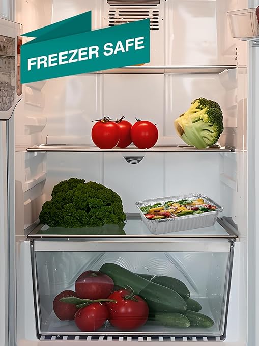 60 Pack 8x6 Disposable Aluminum Pans Aluminum-Foil-Pans-Tin-Foil-Baking-Pans-Tin-Trays-Food-Containers-for-Meal-Prep-Cooking-Roasting-Heating