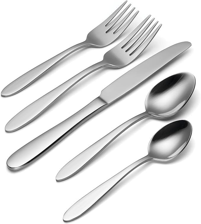 Oneida B336045A Mooncrest 45-Piece Flatware Set, Service for 8,Silver,45 Piece