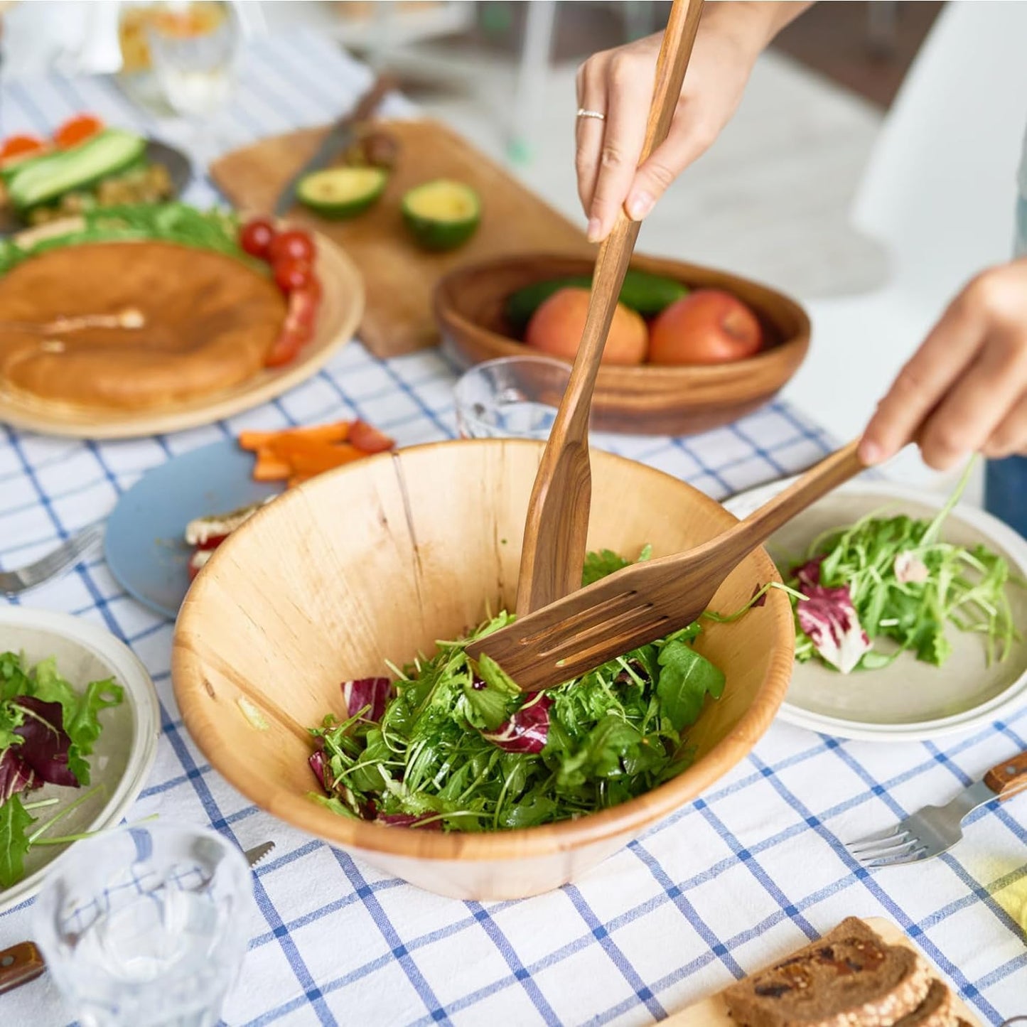 12 Piece Wooden Spoons for Cooking, Wooden Utensils for Cooking with Utensils Holder, Natural Teak Wooden Kitchen Utensils Set with Wooden Spoon Rest, Comfort Grip
