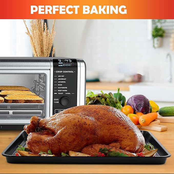 Ericair 13" × 13" Nonstick Baking Sheet, Replacement Baking Pan for Ninja SP100, SP101, SP1001C, SP201 Foodi Air Fry Oven, Baking Tray for Ninja Foodi 8-in-1 Air Fry Oven