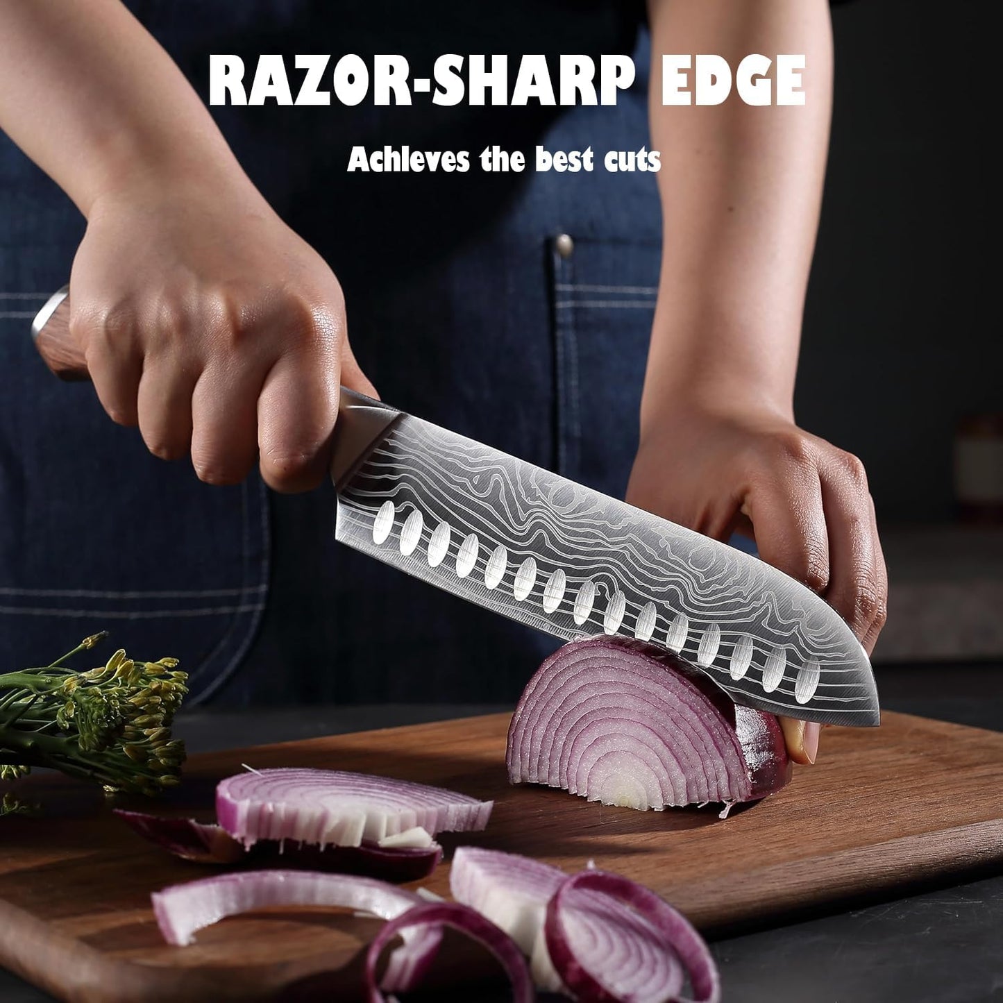 YOTSUBA Kitchen Knife Set, 7PCS Kitchen Knives Set High Carbon Stainless Steel Sharp Knife, Knives Set for Kitchen with Ergonomic Handle