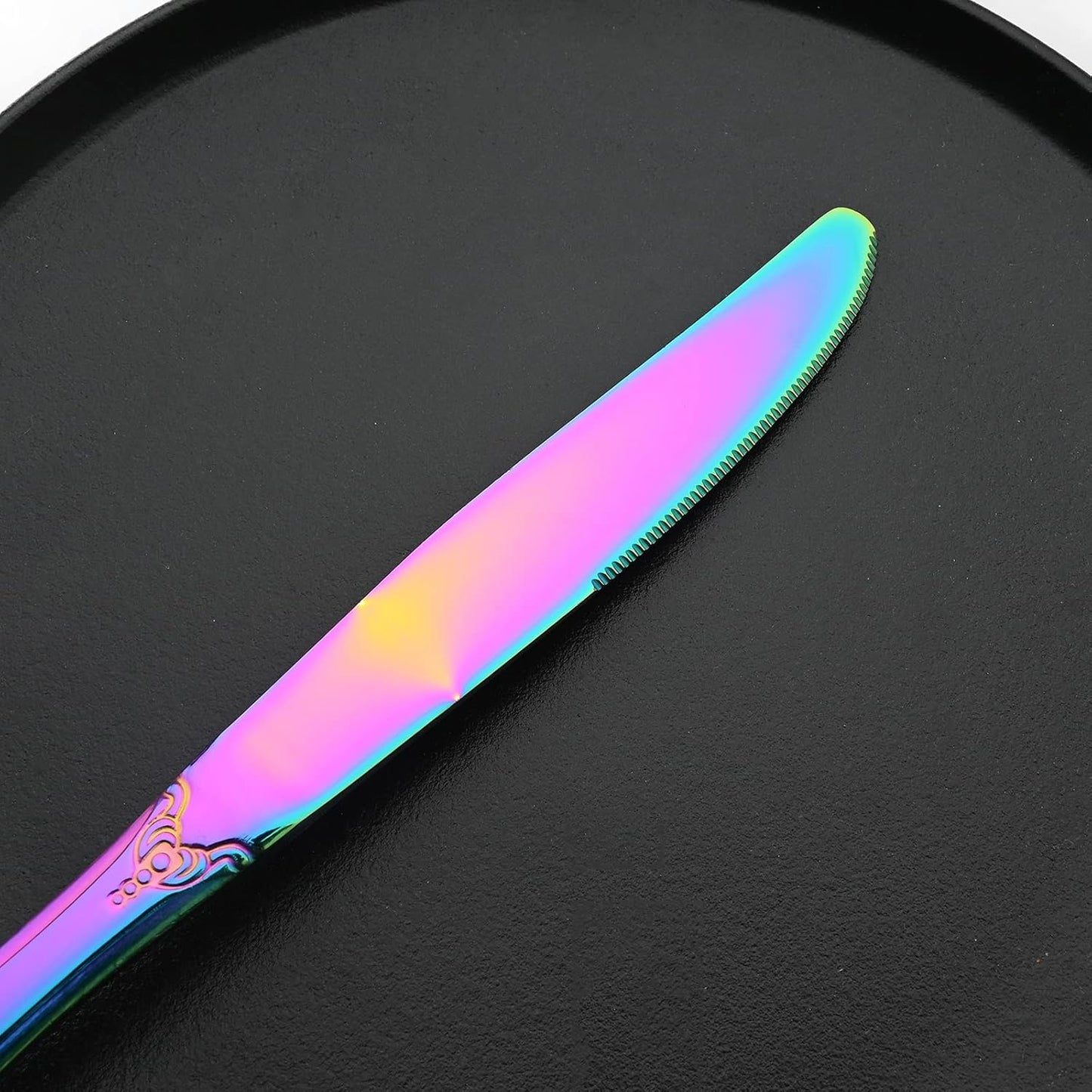 Royal 24-piece Rainbow Silverware Dinnerware, 18/10 Stainless Steel Luxury Flatware Service For 6 Include Knives/Forks/Spoons/Teaspoons, Mirror Polished Dishwasher Safe