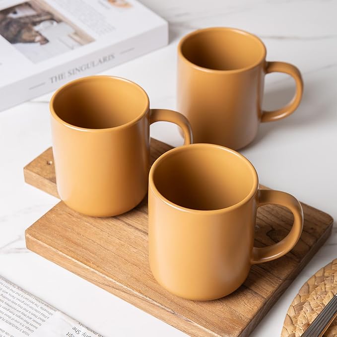 12-Piece Matte Orange Dinnerware Set,Stoneware Dinnerware for 3, Microwave & Dishwasher Safe, Stackable Design for Kitchen and Dining - Plates,Bowls and Mugs