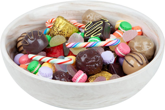 Marble-patterned Ceramic Candy Dish Small Candy Bowl for Office Desk Modern Home Decor Decorative Bowl, Brown