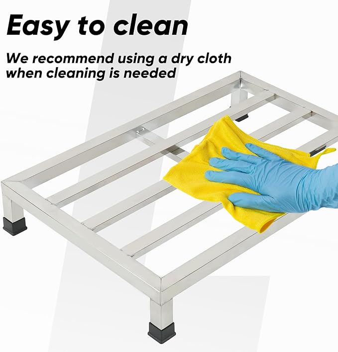 2 Packs Dunnage Rack 23.6x15.8x4inch Stainless Steel Dunnage Racks Commercial Food Service Storage Rack for Restaurants Kitchen Warehouse Supermarket