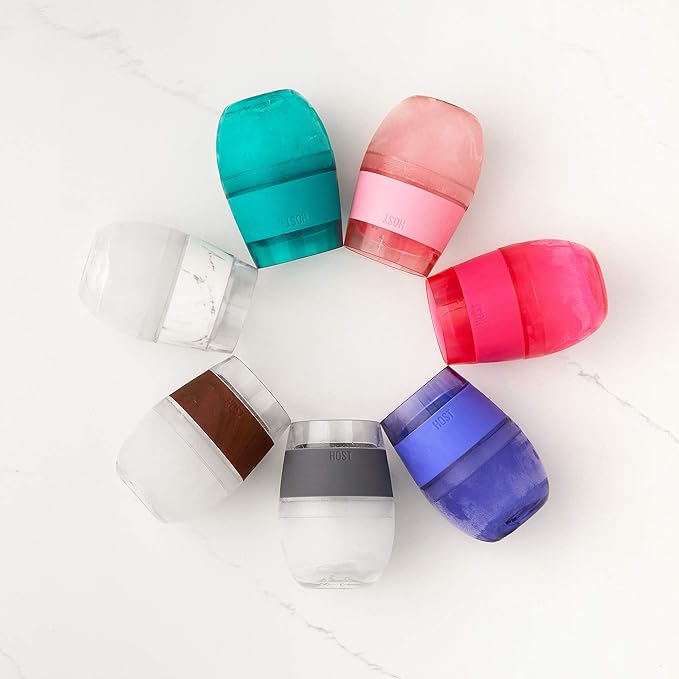 Host Cooling Cup Set of 1 Plastic Double Wall Insulated Freezable Drink Chilling Tumbler with Freezing Gel, Wine Glasses for Red and White Wine, 8.5 oz, Translucent Purple