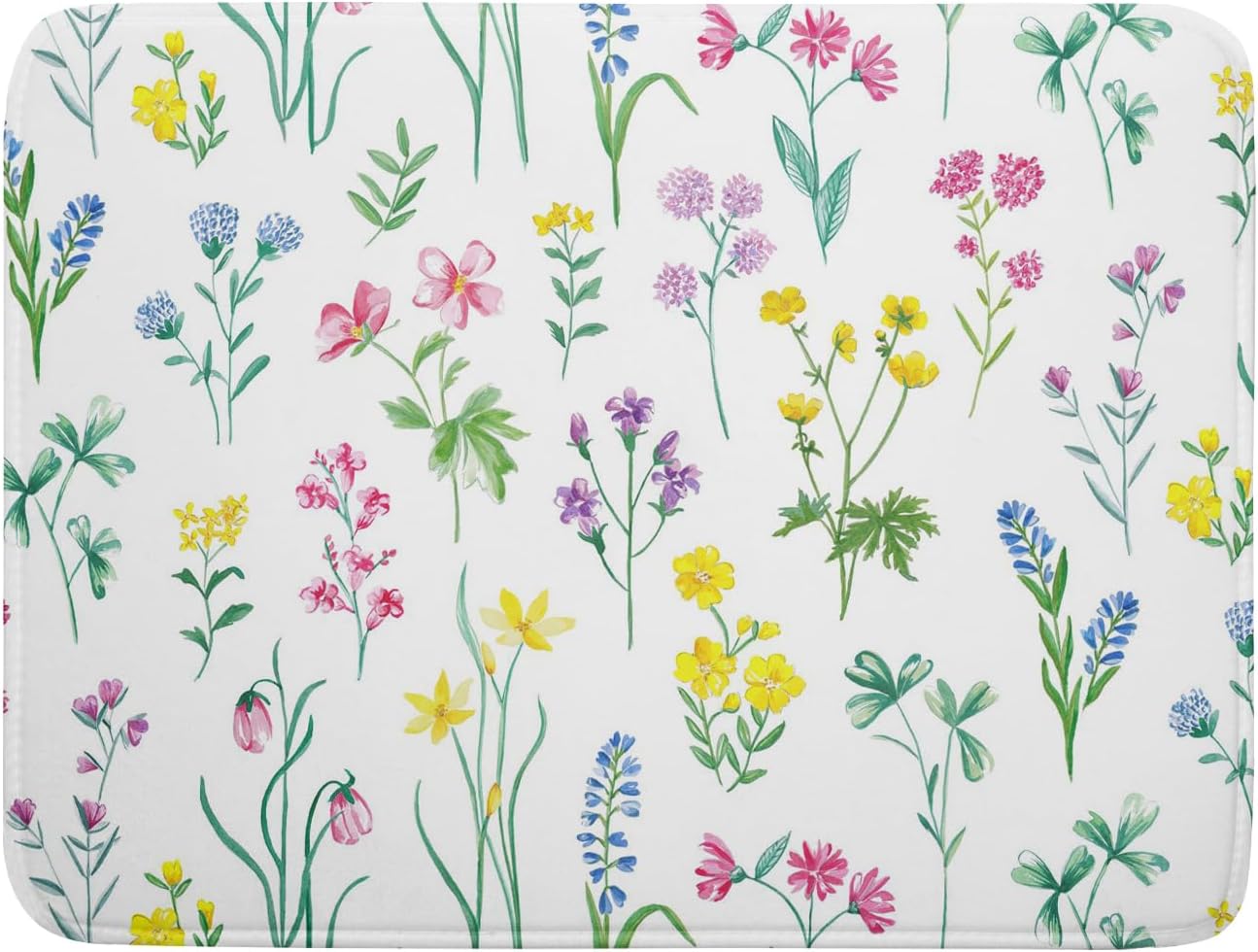 Spring Drying Mats for Kitchen Counter 18×24 Inch Watercolor Flower Large Microfiber Drying Mat Kitchen Accessories Dish Rack Mat Drainer Pad Washable Absorbent