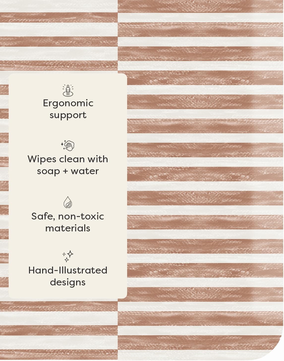 House of Noa Nama Standing Mat – Anti-Fatigue Cushioned Kitchen Mats for Floor | Ergonomic Bounce-Back Foam Kitchen Mats | Anti-Fatigue Mats for Kitchen & Standing | Reese Terracotta | 30" x 108"