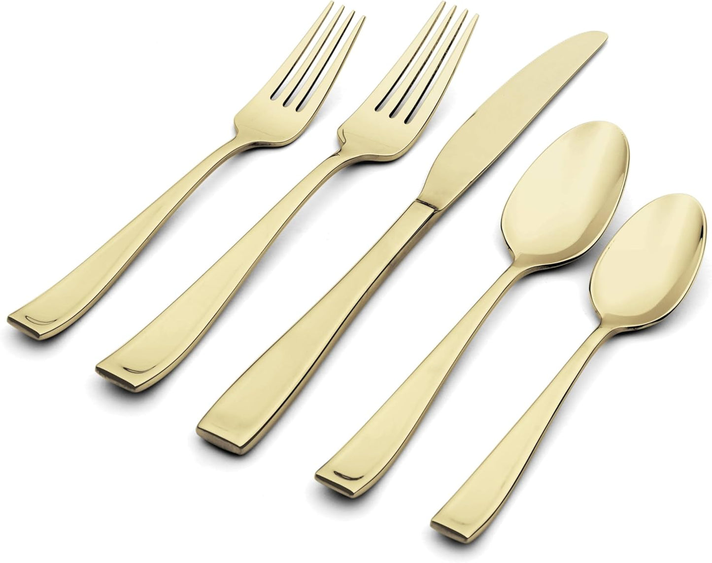 Oneida T711020PVDC Moda Satin Champagne 20 Piece Fine Flatware Set, Service For 4