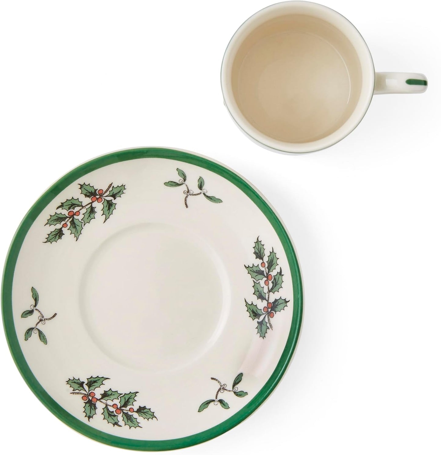 Spode Christmas Tree Espresso Cup & Saucer Set (Set of 4) - Festive 3 Ounce Coffee Mugs with Saucers, Fine Earthenware for Espresso, Holiday Gift & Christmas Décor - Dishwasher & Microwave Safe