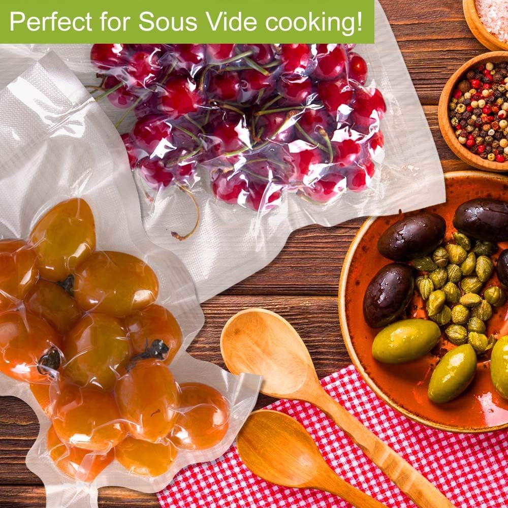 VacYaYa 100 Count Vacuum Sealer Bags 50 Each Size Pint 6" x 10" and Quart 8" x 12" for Food,Seal a Meal Vac Sealers, Sous Vide Cooking Vaccume Safe, Heavy Duty Pre-Cut Storage Bag