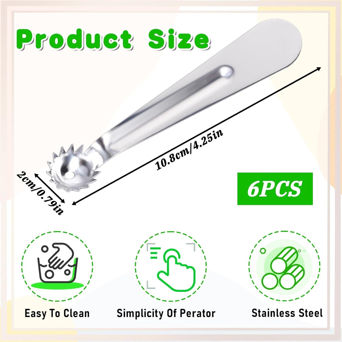 6 Pcs Tomato Stem Corer Strawberry Pitter Baller Practical Stainless Steel Huller Kitchen Tool Fruit Vegetable Stem Remover