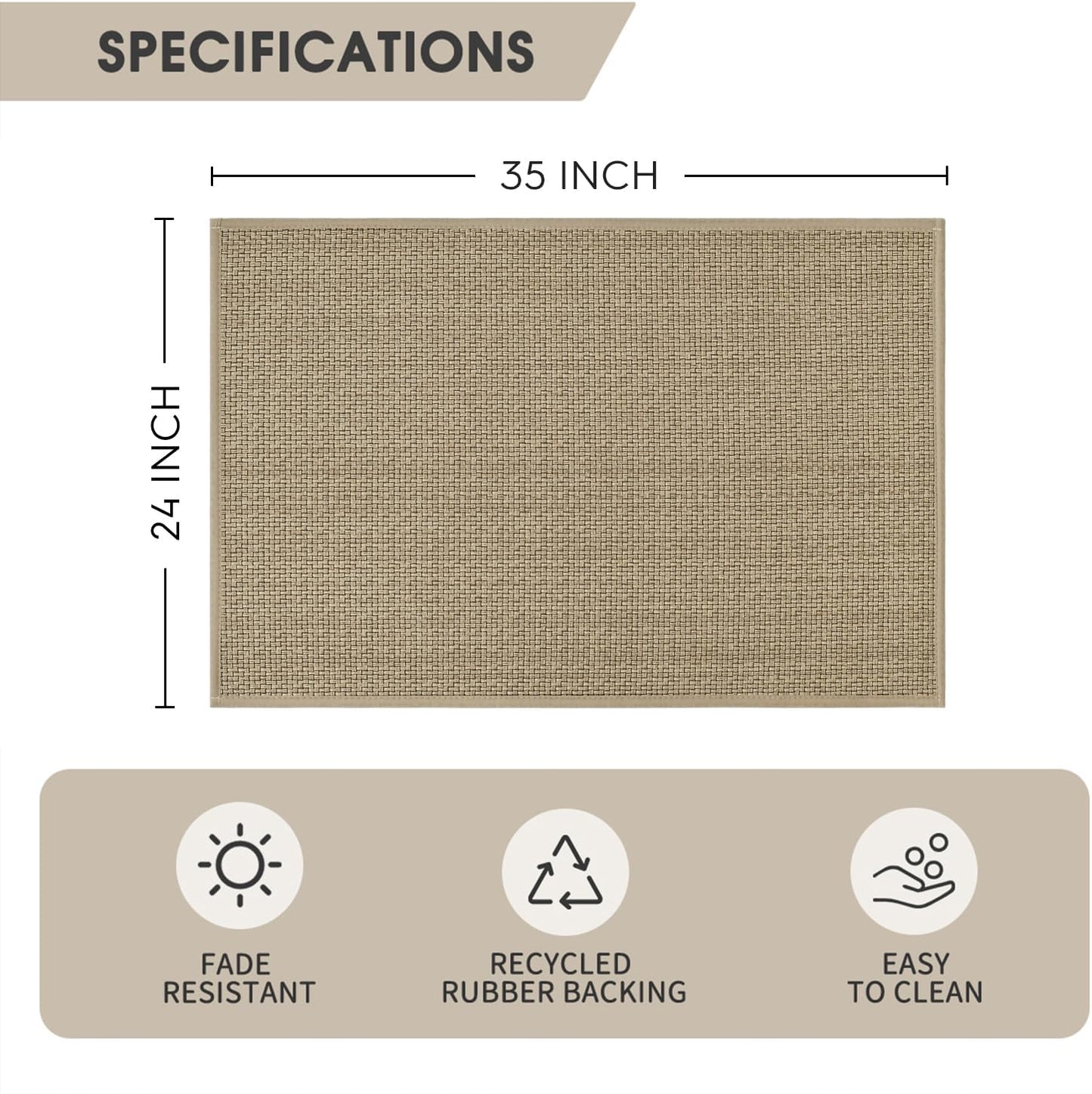 Artoid Mode Washable Non Slip Rubber Backing Kitchen Rugs Doormat, Absorbent Kitchen Floor Mats Front of Sink Kitchen Mats for Floor Home Decor 24x35 Inch