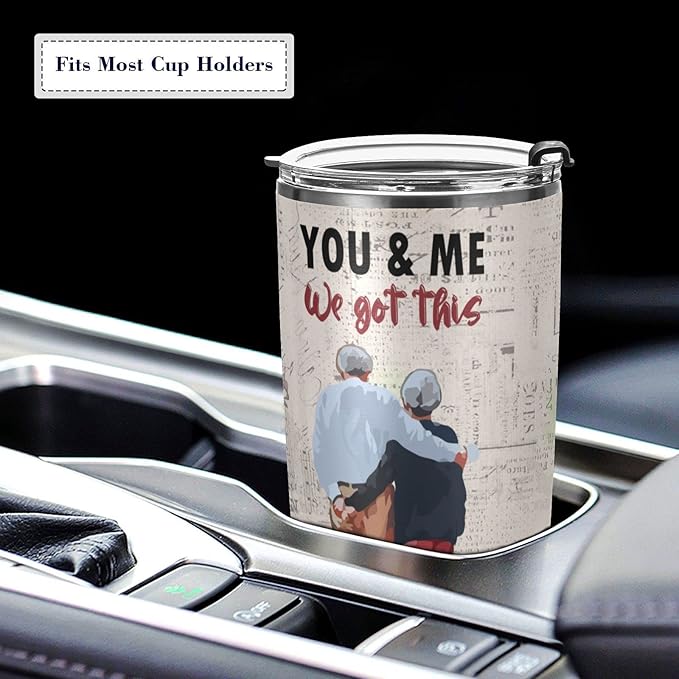 JUDIAN Valentine's Day & Birthday Gift for Wife - Couple's 20oz Tumbler Travel Coffee Mug