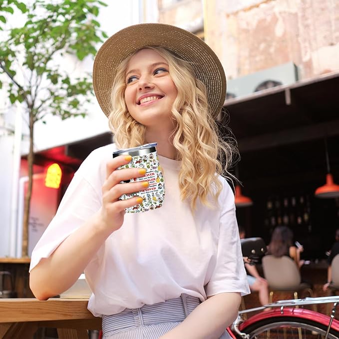 Magical Cute Wine Tumbler, Inspired Character Christmas Birthday Gifts for Women Sister Magic Inspirational Encouragement Gifts Coffee Cup Insulated Stainless Steel 12oz Wine Glass with Lid, Straw