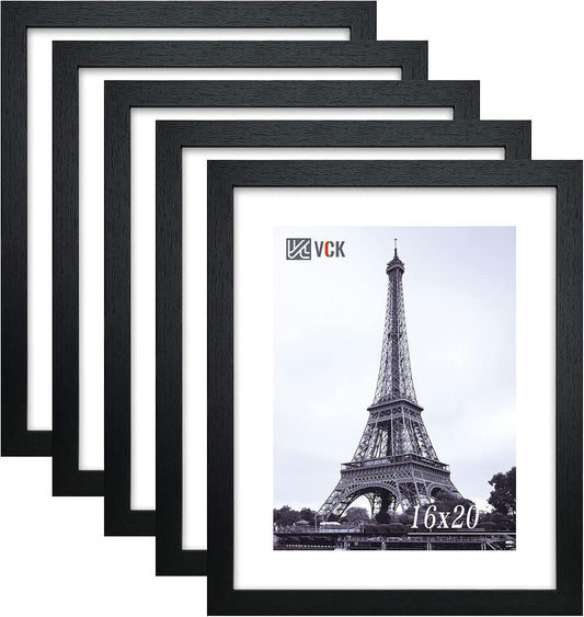 VCK 16x20 Poster Frame in Black with Polished Plexiglass Set of 5 Horizontal and Vertical Formats with Included Hanging Hardware