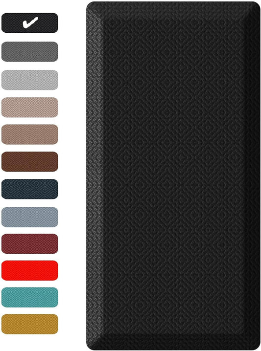 Ophanie Kitchen Mats for Floor, 3/4 Inch Thick Kitchen Rugs, 20'' x 60'' Anti Fatigue Standing Cushioned Mat, Waterproof,Comfort Ergonomic Mat for Office, Home, Sink, Black Non-Slip Bottom