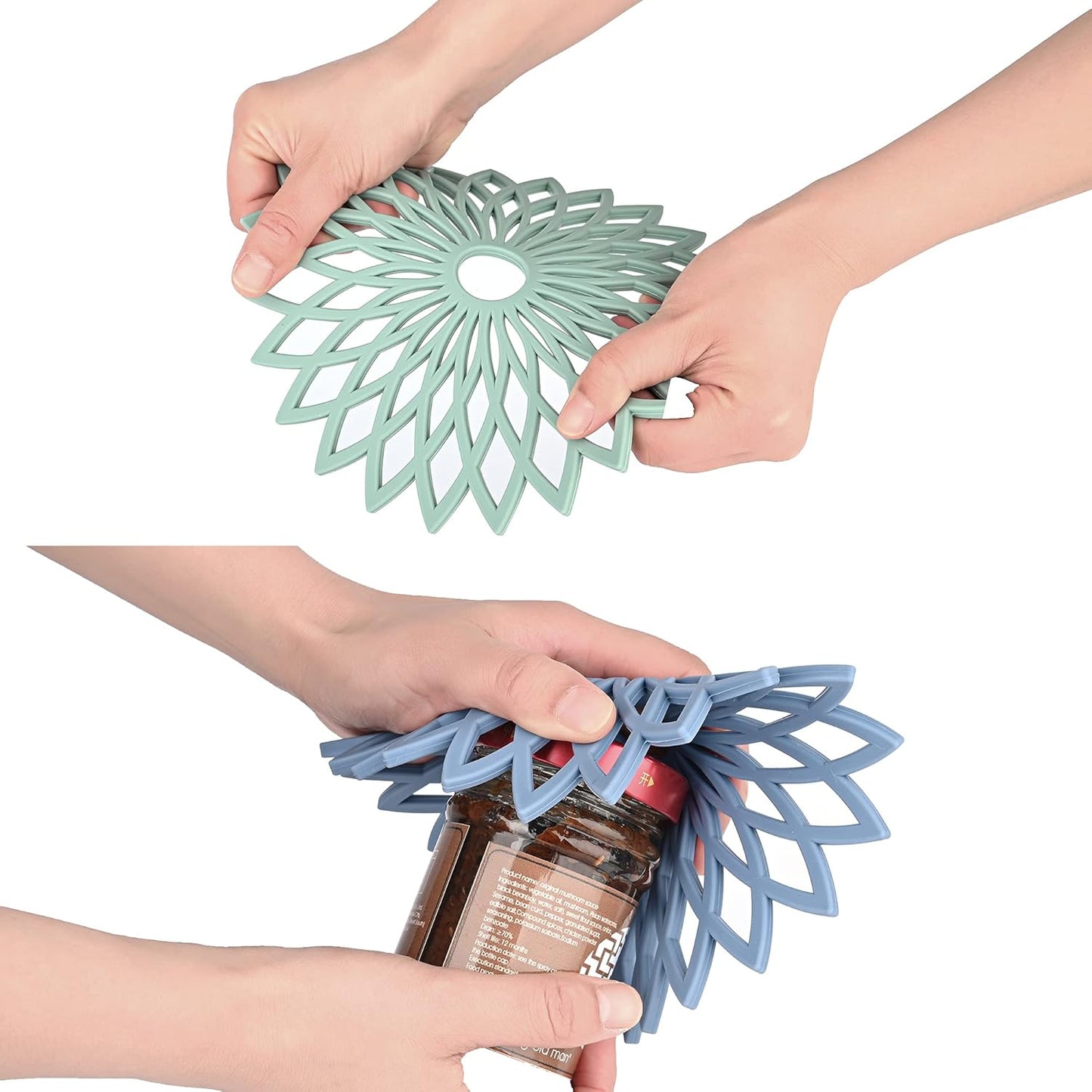 Smithcraft Silicone Trivets for Hot Dishes, Pots and Pans, Round Trivet Mat Hot Pads for Kitchen, Heat Resistant Mats for Countertop, Trivets for Table & Quartz Countertops Color Black