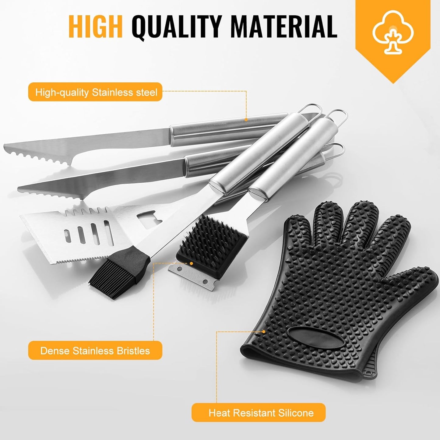 22Pcs Grilling Accessories, BBQ Accessories with Aluminum Case, Stainless Steel Grill Set Tools for Outdoor Camping&Barbecue, Grilling Gifts for Men Dad Fathers Day