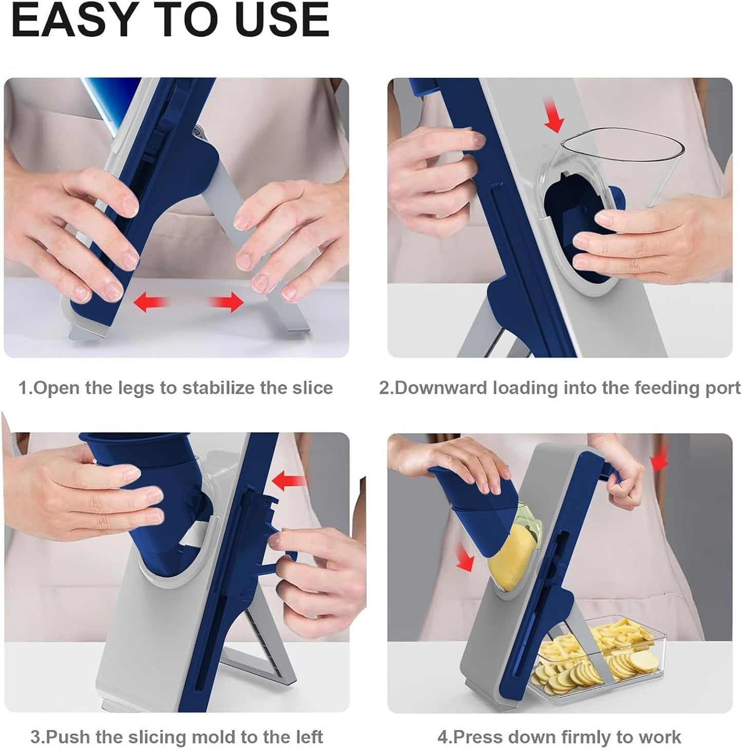 Mandoline Slicer for Kitchen, Mandoline Slicer Safe Multifunctional Dicer Adjustable Commercial Slicer Machine Stainless Steel Chopper