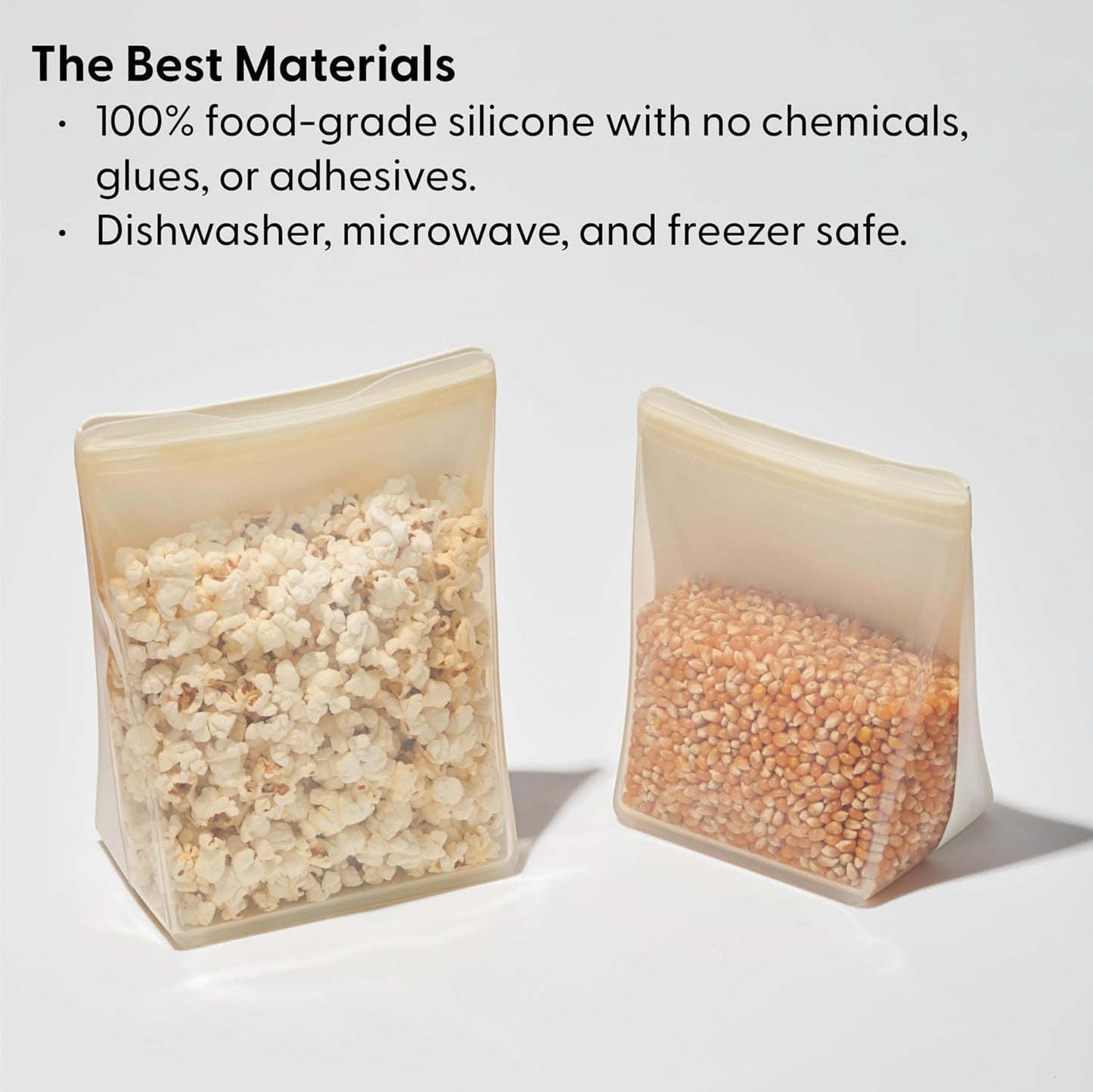 W&P Porter Silicone Reusable Storage Bag, Sandwich (50oz Stand-Up), Sage, Food Storage Container, Microwave and Dishwasher Safe, Easy Cleaning