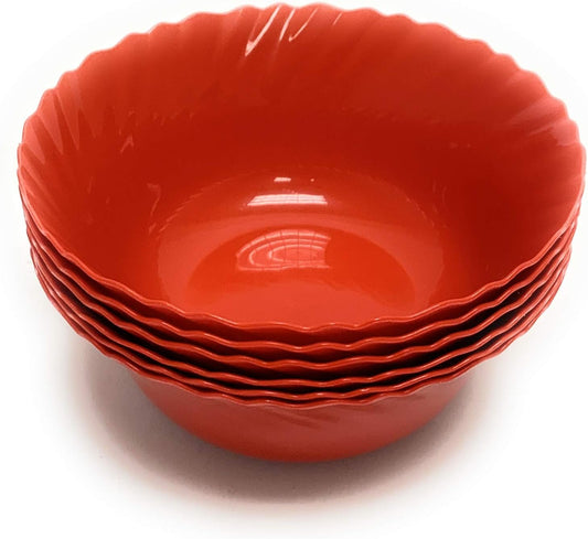 Mintra Home Curly Collection (5in Bowl 6pk, Red)
