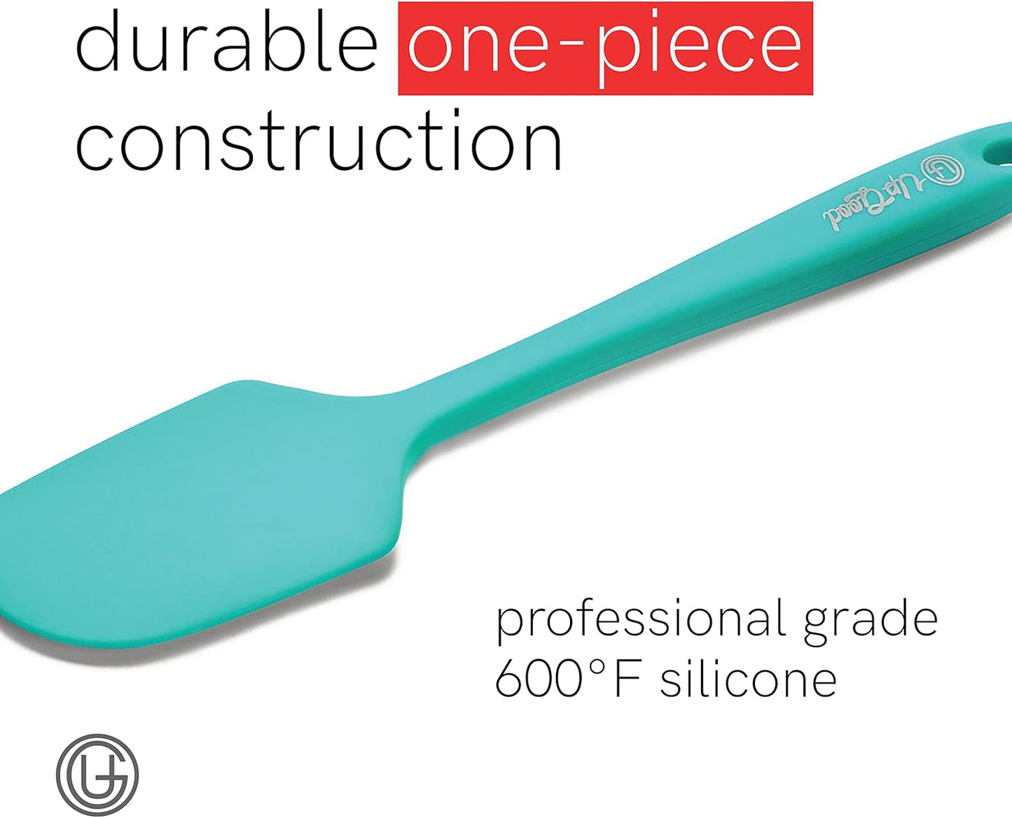 UpGood Silicone Spatula Set 600°F - High Heat Resistant Nonstick, Small and Large Kitchen Spatulas - Flexible BPA Free Professional Grade Cookware - Utensils for Cooking, Baking, Mixing(4 Pcs, Teal)