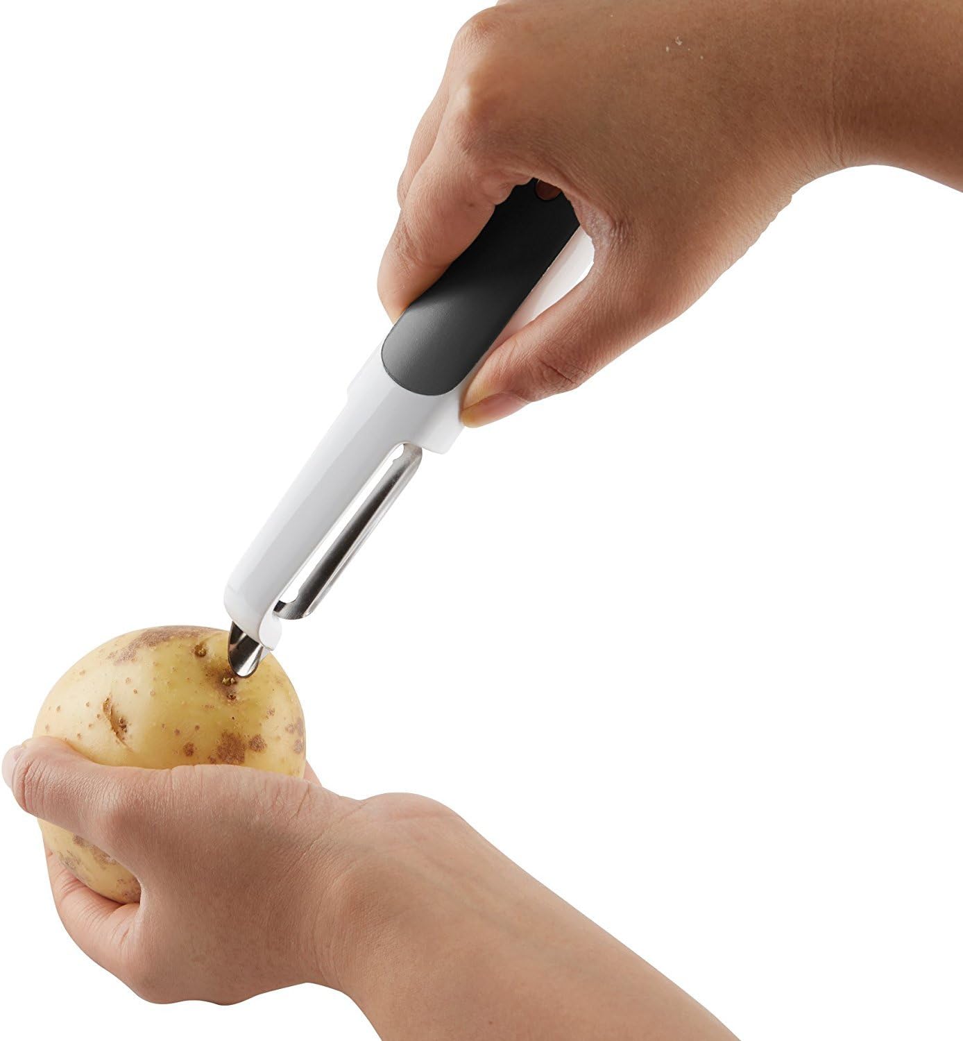 Zyliss SmoothGlide Swivel Peeler for Fruit & Vegetable - Stainless Steel Peeler - Perfect for Potato, Cucumber, Carrot, Apple, Orange, Tomatoes, & More - Comfort Grip Peeler Kitchen Tool - White