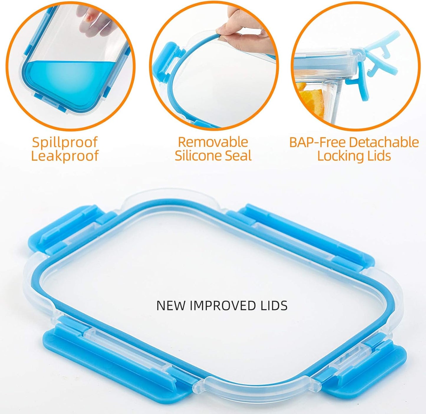 UMEIED 10 Pack Glass Food Storage Containers with Lids Leakproof, Airtight Glass Meal Prep Containers For Lunch, On The Go, Leftover, Dishwasher Safe