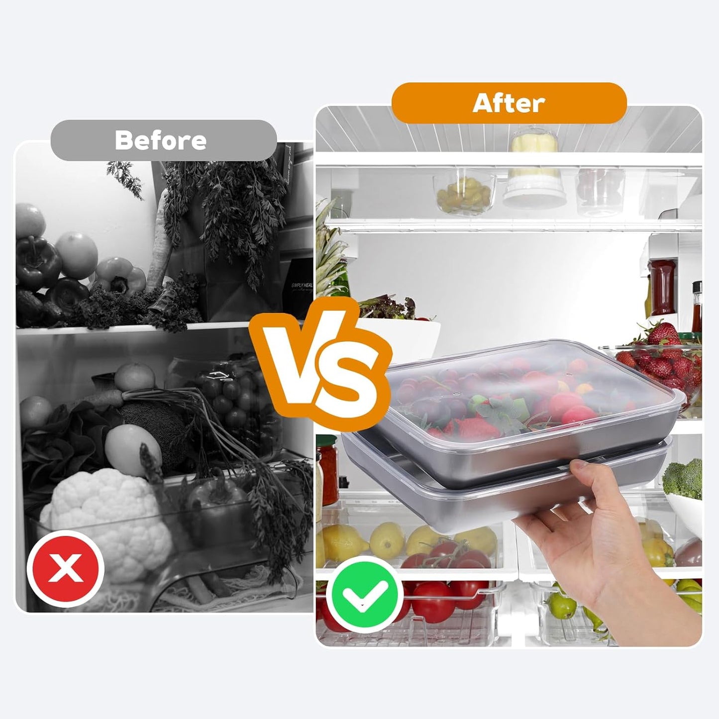 4 Pcs Stainless Steel Food Storage Containers with Lids, Stackable Meal Prep Food Containers Reusable Hotel Pans for Restaurant Kitchen Freezer Buffet