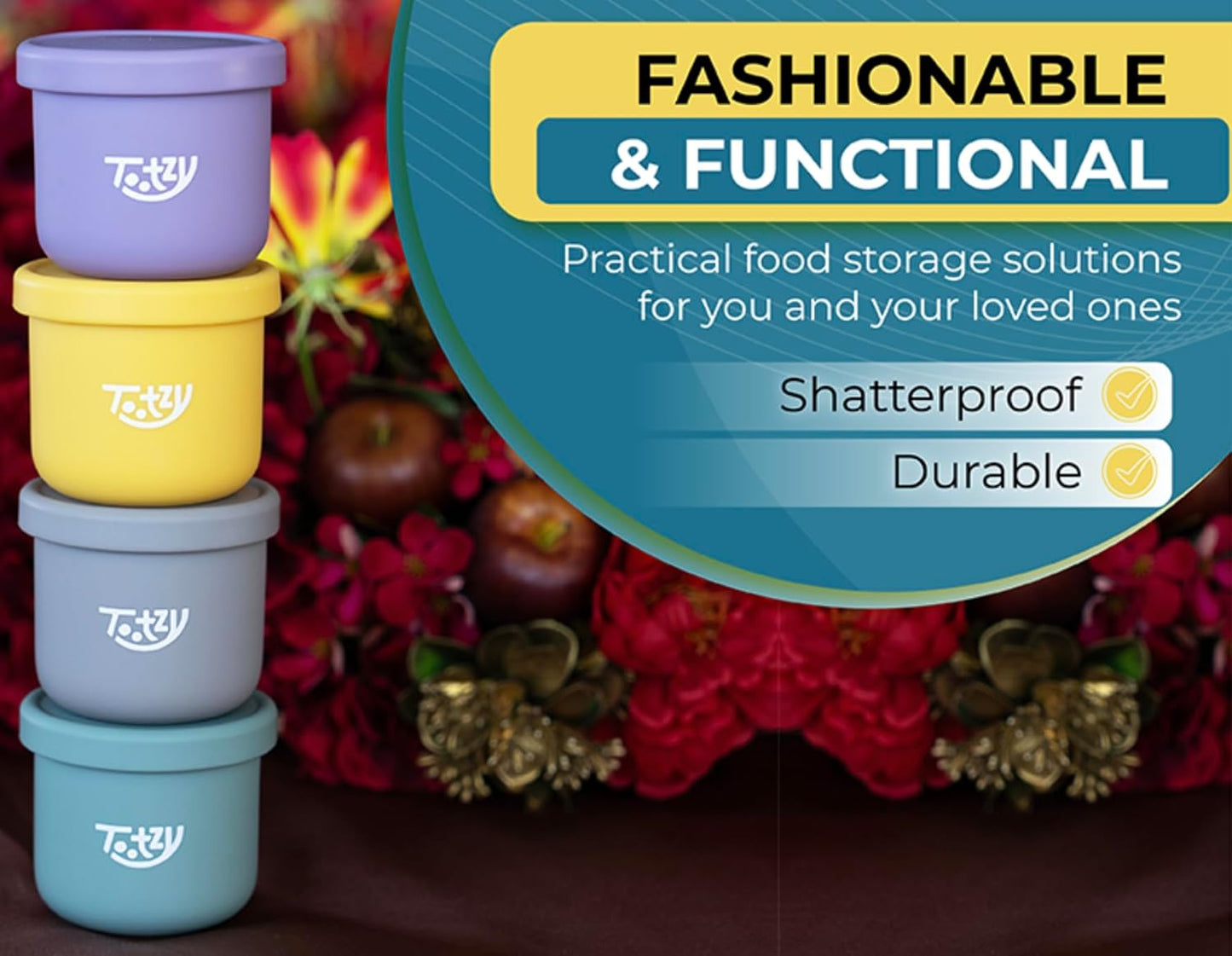 Premium Silicone Snack Containers 8.5 oz (4 Pack) – Reusable, Leakproof, BPA-Free Food Storage Cups for Pets, Kids & Adults – Microwave & Dishwasher Safe – Great for Treats, Travel, School & Office