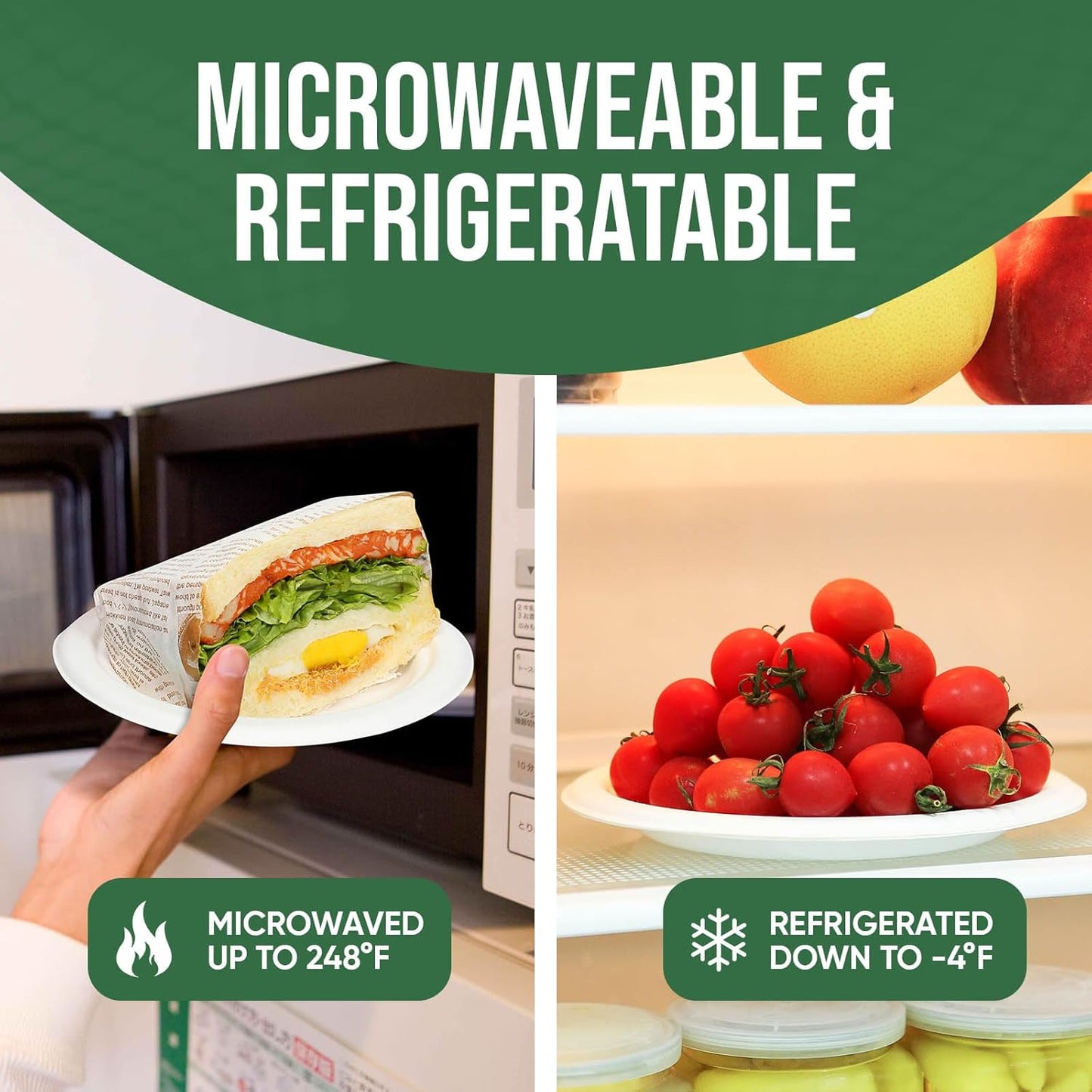 7-Inch White Paper Plates 100 Pack - 100% Compostable Dessert Plates | Leakproof Disposable Plates for Party, Microwave Safe & Oil Resistant, Eco-Friendly Small Dinnerware (100 Count)