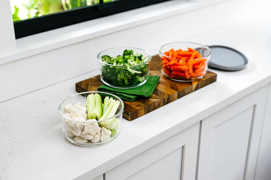 DURA LIVING 6-Piece Glass Food Storage Containers Set (3 Containers + 3 BPA-Free Lids) | 4-Cup, Leakproof | Microwave, Freezer, Oven & Dishwasher Safe | Ideal for Meal Prep & Pantry Organization