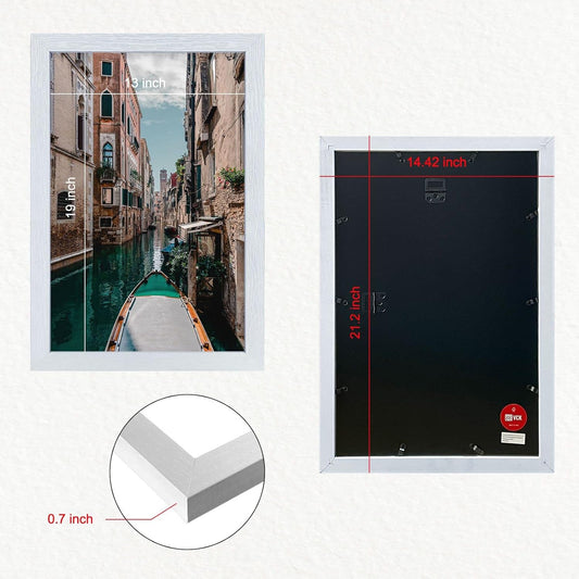 VCK 13 by 19 Poster Frame in White with Polished Plexiglass Set of 5 Horizontal and Vertical Formats with Included Hanging Hardware