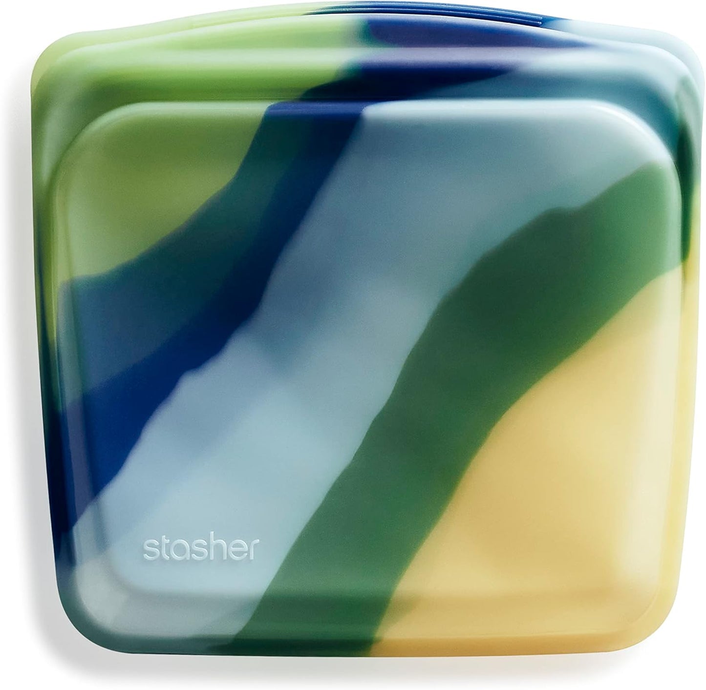 Stasher Premium Silicone Reusable Food Storage Sandwich Bag, Blue Current, Microwave, Sous Vide, Dishwasher, Oven and Freezer Safe, BPA Free, Leak-free, Eco-friendly, 28 Oz