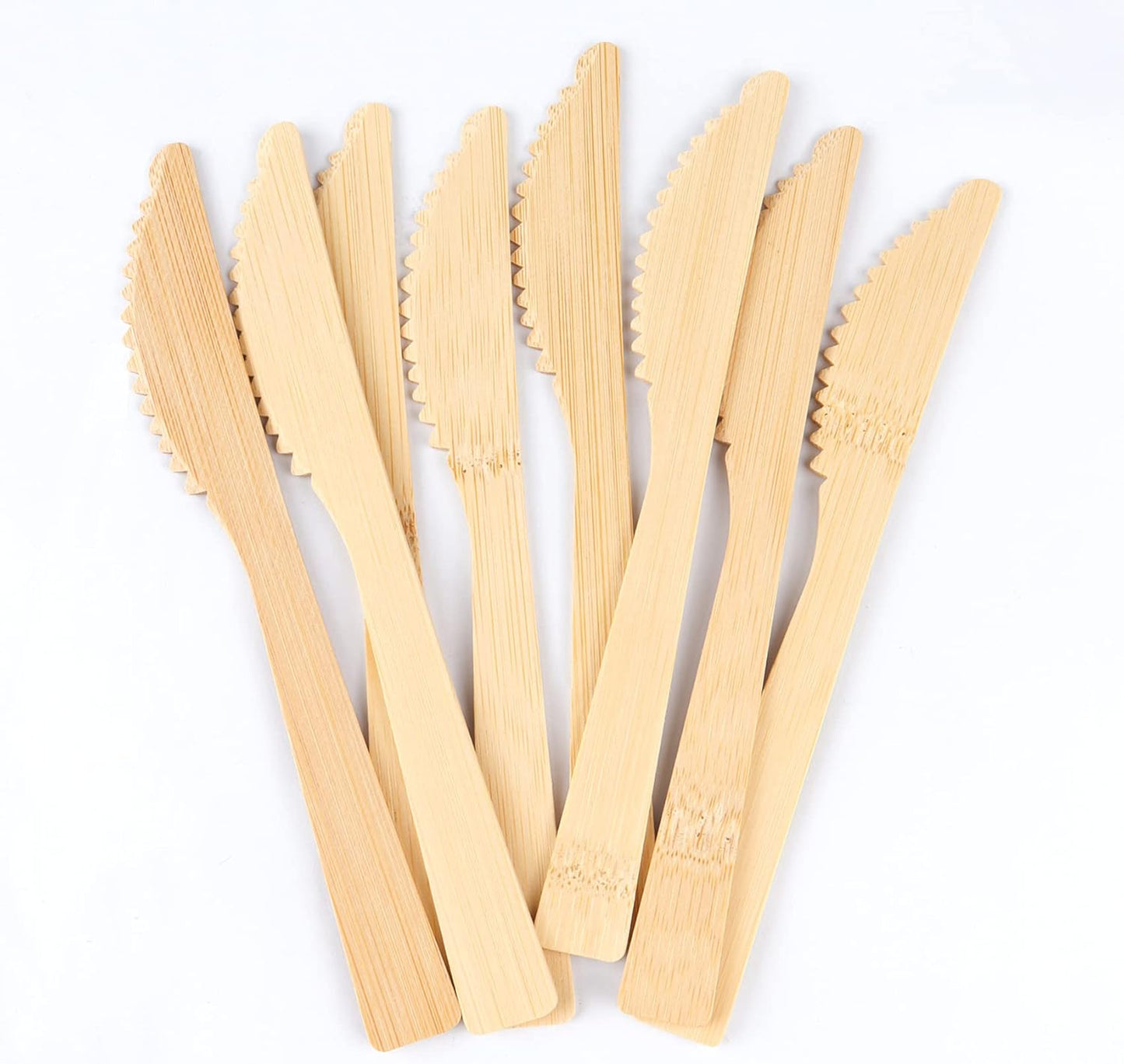 100% Bamboo Utensils -100 PK 6.7" Bamboo Compostable Knives Disposable Bamboo Cutlery Set Biodegradable Eco Friendly Renewable Flatware Knife