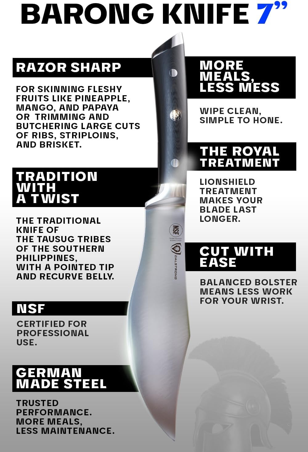 Dalstrong Barong Chef Knife - 7 inch - Gladiator Series Elite - Razor Sharp Kitchen Knife - Forged High Carbon German Steel - Full Tang Cooking Knife Gift - w/Sheath - Chef's Knife - NSF Certified