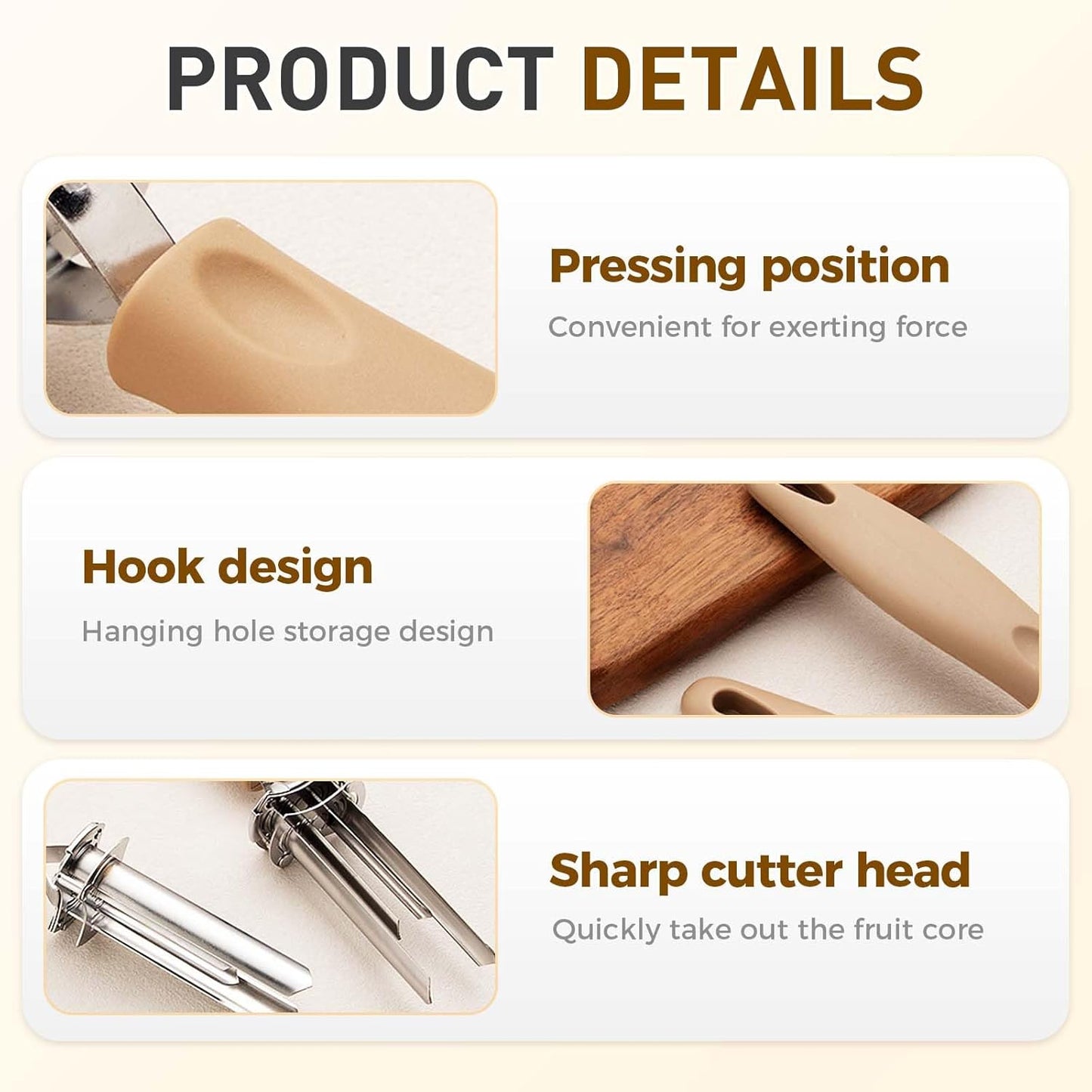 Apple Bell Pepper Corer, 2025 New Multi Functional Adjustable Fruit and Vegetable Corer Tool, Stainless Steel Durable Core Remover, Kitchen Time Saver (2)