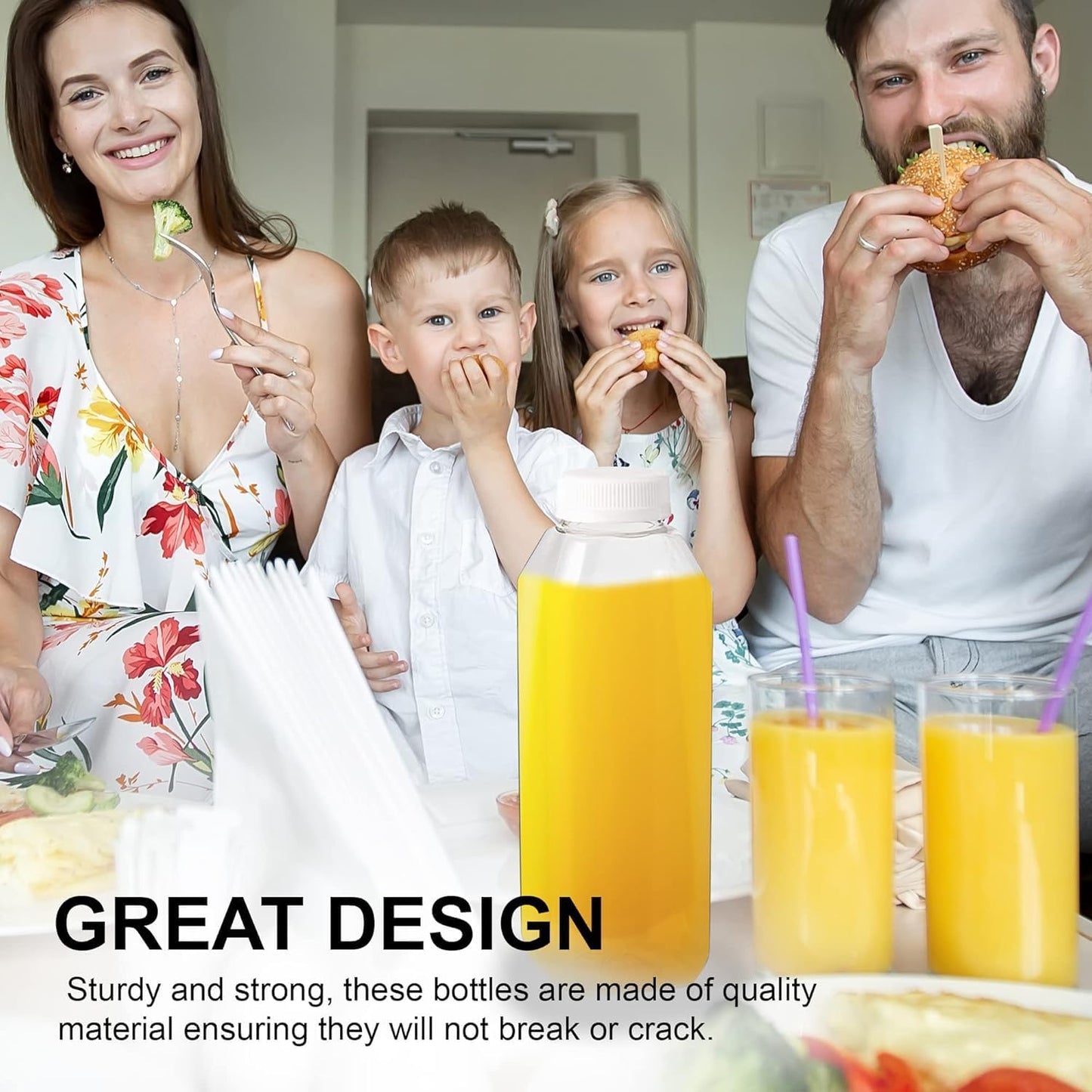 MT Products PET Plastic Juice Bottles 16 oz. - Clear Take-Out Containers (Pack of 160) - Made in USA