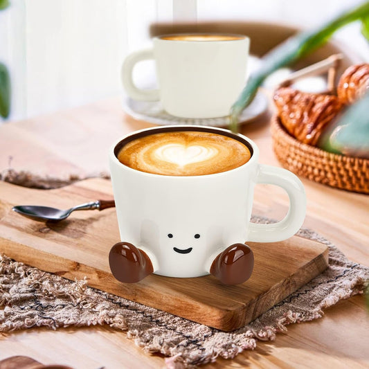 Coffee Mugs,Cute funny Mug For Women, 12.8oz/380ml Unique Ceramic Coffee Tea Cups, Office Mug Gift (chocolate)