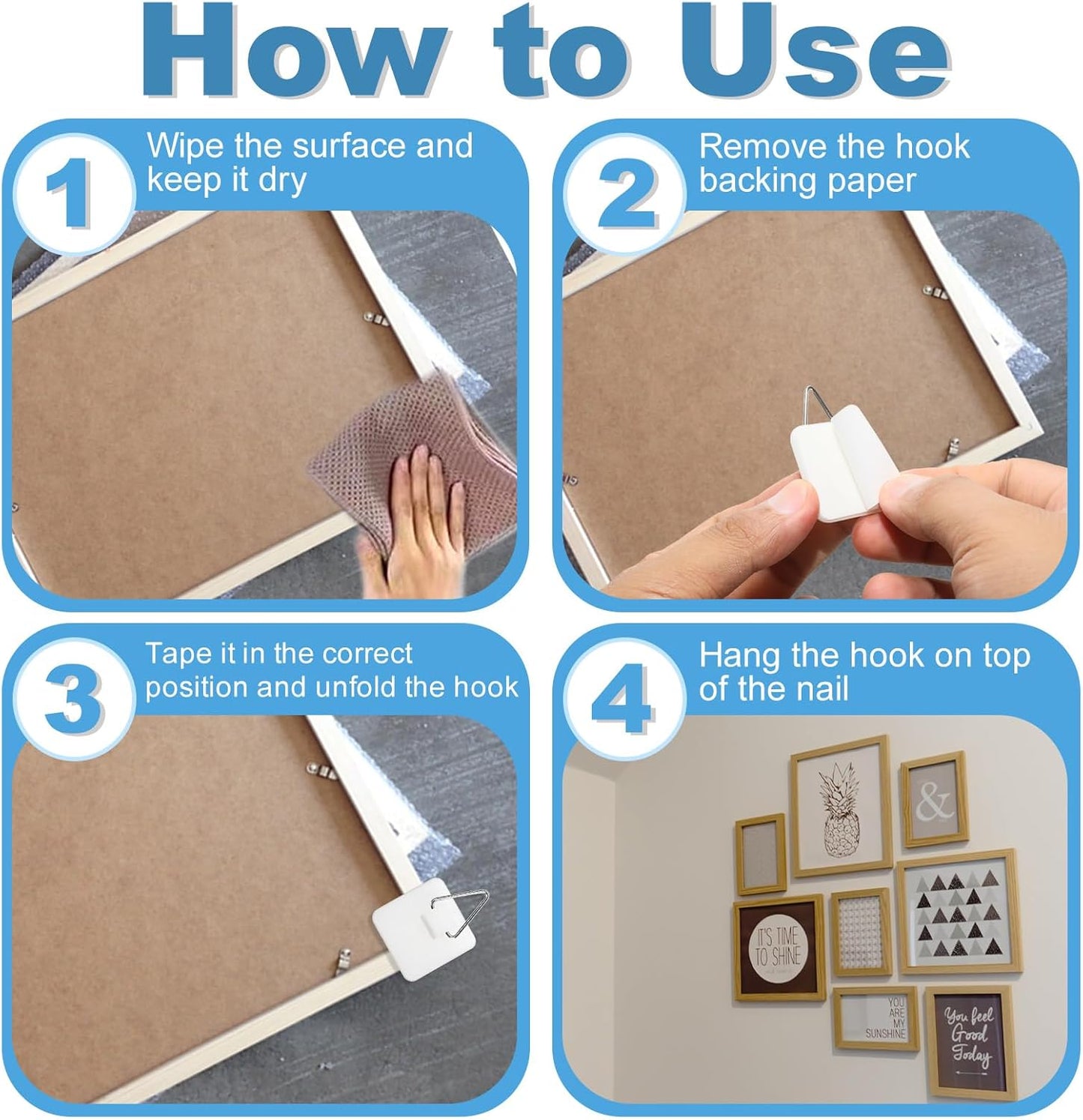 36 Pcs Invisible Plate Hangers for The Wall, 3 Size Plate Hanger Adhesive, 2 Square Sizes (0.96 & 1.25 Inch) & 1 Round (0.84 Inch) for Hanging Pictures for Display, Art, Pictures, Decorative (White)