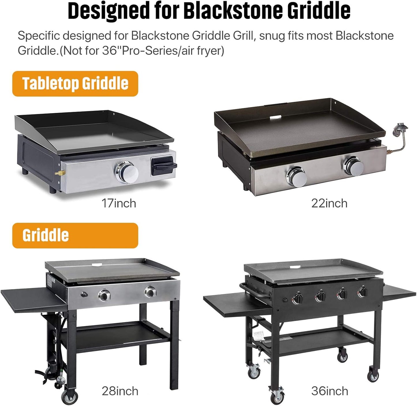 RUSFOL Upgraded Stainless Steel Griddle Caddy for 28"/36" Blackstone Griddles, with a Allen Key, Space Saving BBQ Accessories Storage Box, Free from Drill Hole&Easy to Install