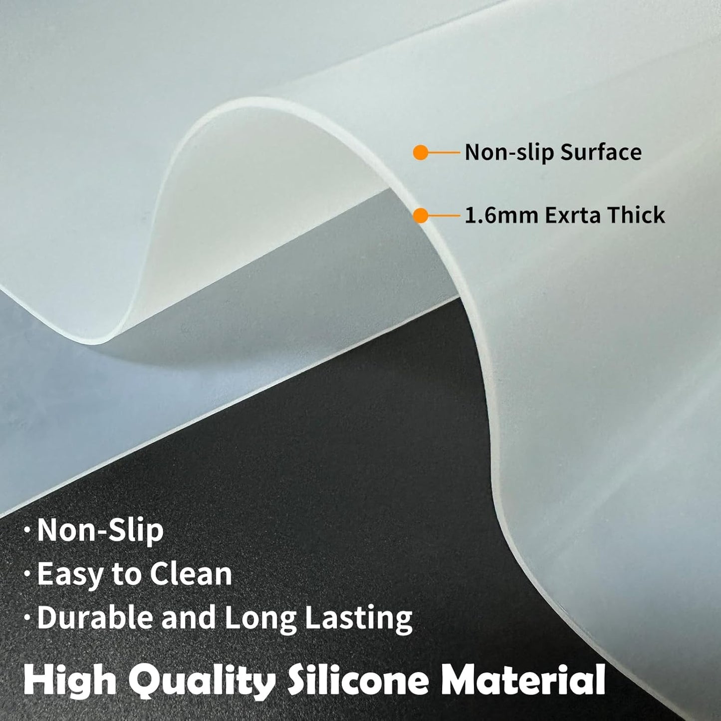 Large Silicone Mats, 78.7”x15.7”(200cmx40cm) Extra Large Silicone Heat Resistant Mats, Countertop Protector, Nonstick Waterproof Mat for Kitchen, Shipped Rolled Up Kitchen Counter Mat, Semitransparent