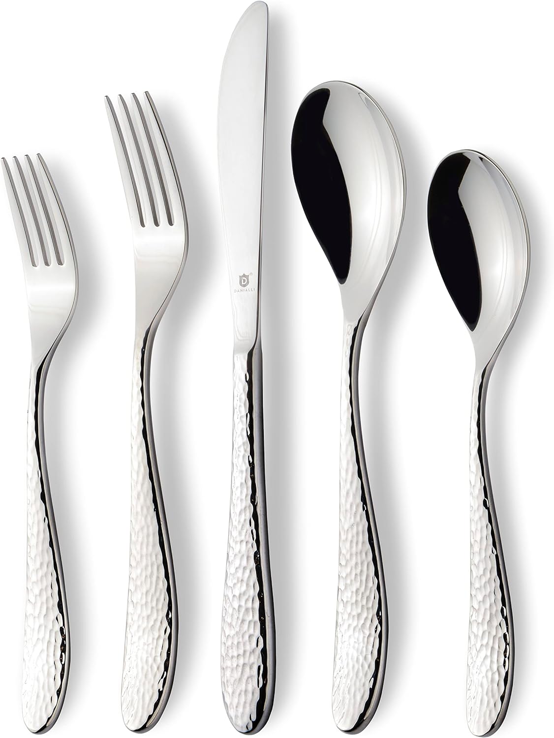 Hammered Silverware Set | Premium 18/10 Stainless Steel Flatware Service for 6 | Heavy-Duty & Dishwasher Safe | Built to Last (30-Piece, Marettimo Hammered)