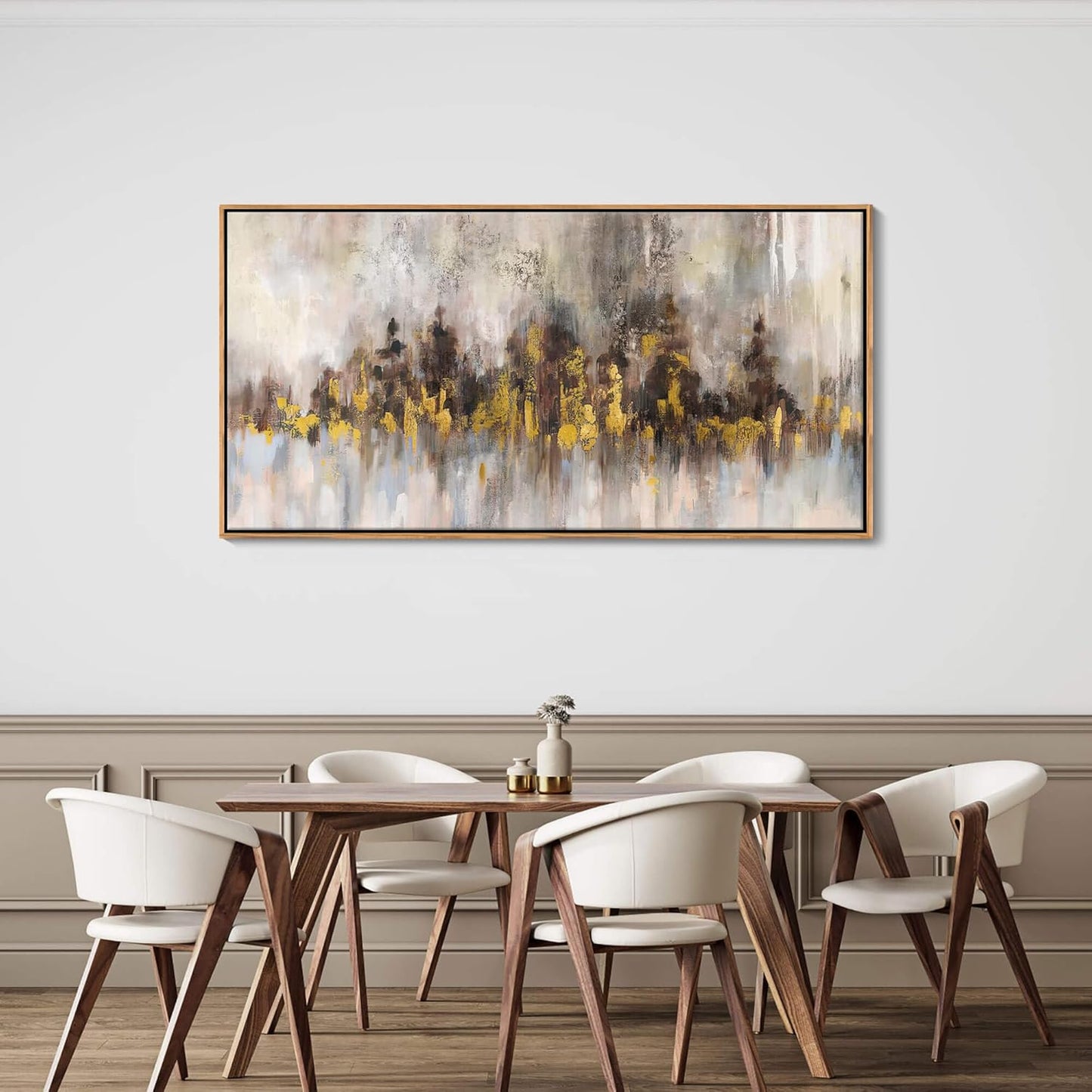 YDYSUNE Gold Abstract Wall Decor - Brown Canvas Wall Art for Living Room- Large Modern Artwork - Oil Painting Pictures for Bedroom Kitchen Home Office