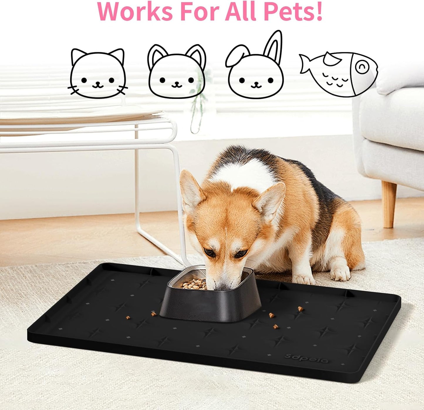 Sdpeia Under Sink Mat for [22" x 14"] Cabinet, Upgraded Silicone Waterproof Mat Kitchen Cabinet Liner Cabinet Protector Kitchen Organizers and Storage